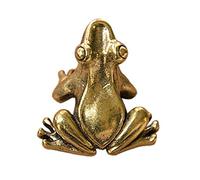 Fopytu Rétro Cuivre Grenouille Figurines Miniature Bureau Ornement Décorations en Laiton Animal Thé Pet Décors Accessoires