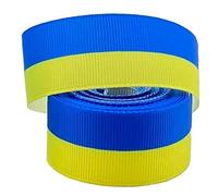 Fopytu Ruban de Drapeau de l'Ukraine, 5 mètres ukrainien Jaune Bleu rayé Ruban côtelé pour noud de Cheveux Bricolage Artisanat Couture Emballage Cadeau Accessoires