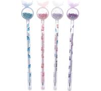 Fopytu Stylo Gel Mignon, 4 stylos Roller à Encre Gel Paillette Papillon, Encre Noire 0,5 mm, stylos d'écriture de Dessin animé pour Cadeau de Fournitures Scolaires pour Enfants