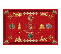 Fopytu Tapis De Porte sans Glissement, Sept Étoiles Neuf Lucks Paillasson Rétro Tai Rapis D'entrée du Tapis De Intérieur Extérieur