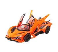 For 1:24 Alloy Model A Pull-back Sound And Light Simulated Sports Car Model Convient Pour La Collection Exposée Comme Ornement Et Aussi Comme Voiture Jouet Raffiné(Orange)