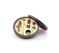 for Adventur Set Sommelier en Coffret Bois, Accessoires Vin Complets avec Tire-Bouchon, Coupe-Capsule, Bec Verseur et Bouchon, Cadeau Élégant pour Amateur de Vin