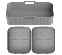 For AF500 Air Friteuse Accessoire Extended Silicone Oil Separation Pad for Effortless Cooking with 5L and 10L Models (2 Black)