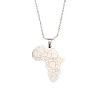 For Africa Stainless Steel Map Pendant Necklaces Map Jewelry Gold Color Items for Women Man Party Gifts Earrings Jewelry (Model 14)