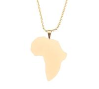 For Africa Stainless Steel Map Pendant Necklaces Map Jewelry Gold Color Items for Women Man Party Gifts Earrings Jewelry (Model 3)