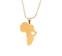 For Africa Stainless Steel Map Pendant Necklaces Map Jewelry Gold Color Items for Women Man Party Gifts Earrings Jewelry (Model 19)