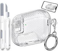 For AirPods Pro 2nd Generation Case, Anti-Dust Charging Port Holder, Shockproof and Anti-Yellowing Dual Protective Case for AirPods Pro 2 Case, White