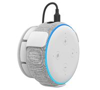 For Alexa Echo Dot 3rd / Google Home Mini Wall Mount Stand Bracket Accessories with Integrated Cable Management, Echo Dot 3rd / Google Home Mini Speaker Accessory Rack (1 Piece, White) PT62-E