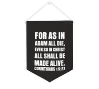 For As in Adam All Die, even So in Christ All Shall Be Made Alive - Bannière en toile à suspendre - Fanion - Bannière murale décorative pour salon, chambre à coucher, bureau, cadeaux de vacances