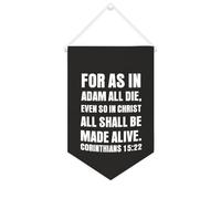 For As in Adam All Die, even So in Christ All Shall Be Made Alive - Bannière en toile à suspendre - Fanion - Bannière murale décorative pour salon, chambre à coucher, bureau, cadeaux de vacances
