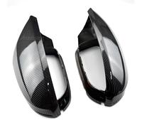 For Audi A6 C7 S6 2012-2018 Car Rearview Mirror Cover Side For Wing Protect Frame Covers Trim Carbon Black And Bright couverture(Carbon Look)