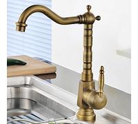 for Bar Farmhouse Commercial, Antique Kitchen 360 Swivel Mixer Fash Gold Sink Faucet, Copper Hot and Cold Basin Tap