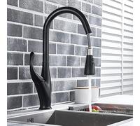 for Bar Farmhouse Commercial, Black Sink Mixers, One Handle Stream Sprayer Shower Head, Deck Mounted Out Kitchen Faucet, Pull Down Hot Cold Water Mixer Tap (Color : N