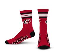 For Bare Feet Chaussettes NHL 4 bandes Deuce Crew pour homme, Homme, Carolina Hurricanes, Large (10-13)