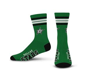 For Bare Feet Chaussettes NHL Dallas Stars 4 bandes Deuce Crew Couleur de l'équipe Taille L