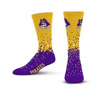 For Bare Feet NCAA EAST CAROLINA PIRATES Spray Zone Crew Sock Team Color Large