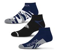 For Bare Feet NCAA Nevada Wolf Pack CAMO BOOM 3 Pack Ankle Sock Team Colors Large