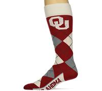 For Bare Feet NCAA Oklahoma Sooners Argyle Line Up Dress Sock Team Color OSFM
