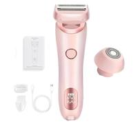 for Bikini Trimmer for Women Waterproof, 2 in 1 Electric Shaver Razors fors Women, IPX7 Waterproof, Wet & Dry Use, with Detachable Head, Painless, fors Armpit, Private Parts, Legs, Arms (Pink)