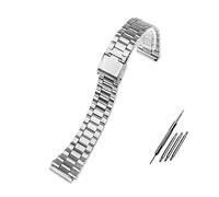 For bracelet en acier Casio for A158 for A159 for A168 for A169 for B650 for Aq230 for 700 Petits accessoires de montre en or Convex Mouth18mm Black Bracele (Color : A silver, Size : 18mm)