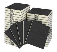 for Brand Lot de 18 éponges abrasives lavables, grain 80-220, blocs d'oxyde d'aluminium pour bois, métal, plastique, tampons de nettoyage humides et secs, 11,9 x 9,9 cm