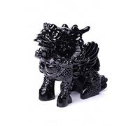 For Bureau Jardin Salle Familiale Ornements Abstraits Figurines Art Chinois Feng Shui Obsidienne Qi Lin/Chi Lin/Kylin Statue, Décoration De Bureau À Domicile Symbole Bonne Chance Meilleure Pendaison D