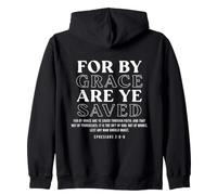 for by Grace are Ye Saved, Verset de la Bible imprimé au Dos de la Bible Sweat à Capuche