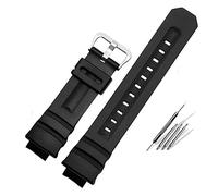 For Casio for G-Shock for AW-591 for 590 for 5230 for 282B for AWG-M100 for M101 for G-7700 for 7710 Bracelet Bracelet Caoutchouc Accessoires de montre Bracelet en silicone (Color : Black silver, Si