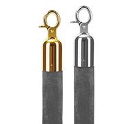 for Crowd Control Barriers at The Exit and Entrance,A Set of Two Velvet Ropes, Hanging Stanchion Rope,3ft/4ft/5ft(Gray,6ft(182.9cm))