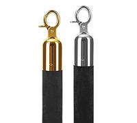 for Crowd Control Barriers at The Exit and Entrance,A Set of Two Velvet Ropes, Hanging Stanchion Rope,3ft/4ft/5ft(Black,9ft(274.3cm))