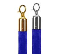 for Crowd Control Barriers at The Exit and Entrance,A Set of Two Velvet Ropes, Hanging Stanchion Rope,3ft/4ft/5ft(Blue,7ft(213.4cm))