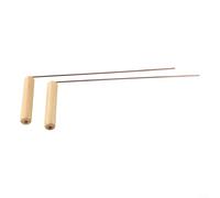 For Divination Essential Lot de 2 sondes en cuivre pur avec poignées en bois, pour trouver de l'eau et plus encore