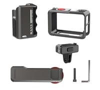 For DJI Action 4 5 Pro Metal Camera Cage Expansion Adapter with Handle Grip Set Protective Aluminum Housing