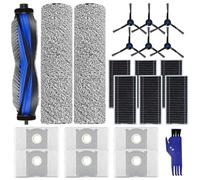 for Ecovacs Deebot X8 PRO Omni Accessories Kit Robot Vacuum Cleaner | X8 Replacement Parts 22pcs: 1 Main Brush, 2 Roller Mop Pads, 6 HAPE Filters, 6 Side Brushes, 6 Dust Bags, 2 Tools