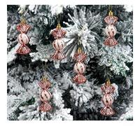 For Festive Holiday Lot de 6 décorations de Noël en forme de bonbons pour décorer les arbres, les couronnes, les guirlandes et les tables (or rose)