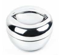 For Food Storage Solution Boîte à déjeuner ronde double couche en acier inoxydable pour bureau et école Argenté 0,8 l