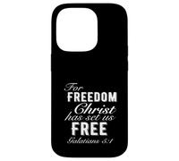 For Freedom Christ Has Set Us Free Galates 5:1 Christian Coque pour iPhone 14 Pro