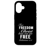 For Freedom Christ Has Set Us Free Galates 5:1 Christian Coque pour iPhone 16