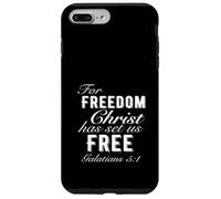 For Freedom Christ Has Set Us Free Galates 5:1 Christian Coque pour iPhone 7 Plus/8 Plus