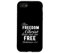 For Freedom Christ Has Set Us Free Galates 5:1 Christian Coque pour iPhone SE (2020) / 7 / 8