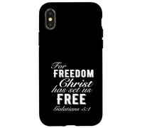 For Freedom Christ Has Set Us Free Galates 5:1 Christian Coque pour iPhone X/XS