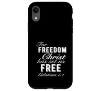 For Freedom Christ Has Set Us Free Galates 5:1 Christian Coque pour iPhone XR