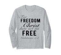 For Freedom Christ Has Set Us Free Galates 5:1 Christian Manche Longue