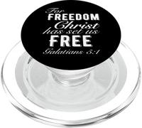for Freedom Christ Has Set Us Free Galates 5:1 Christian PopSockets PopGrip pour MagSafe