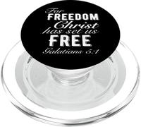 For Freedom Christ Has Set Us Free Galates 5:1 Christian PopSockets PopGrip pour MagSafe