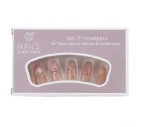 For French Manucure Style Lot de 30 ongles à presser avec symbole d'amour et nœud (C)