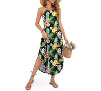 for G and PL Robe Longue d'été décontractée sans Manches avec Fente latérale pour Femme