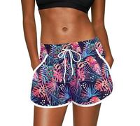 For G and PL Short de bain respirant à séchage rapide pour femme avec cordon de serrage réglable et poches S-XXL, Violet-A1, M