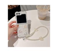 (For Galaxy Z Flip 6,Style B)Compatible Samsung Galaxy Z Flip 6 Case, Slim PC Cute Angel Love Heart Bow Shockproof Cover with Bracelet For Women Girls