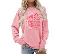 For God So Loved The World Sweat-shirt et sweat à capuche John 3:16 Christian Floral Faith Top pour femme, R-rose., L